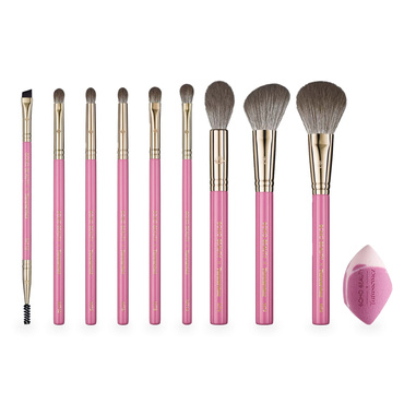 BOHO X MARZENA TARASIEWICZ ZESTAW 9 PĘDZLI DO MAKIJAŻU + GĄBECZKA