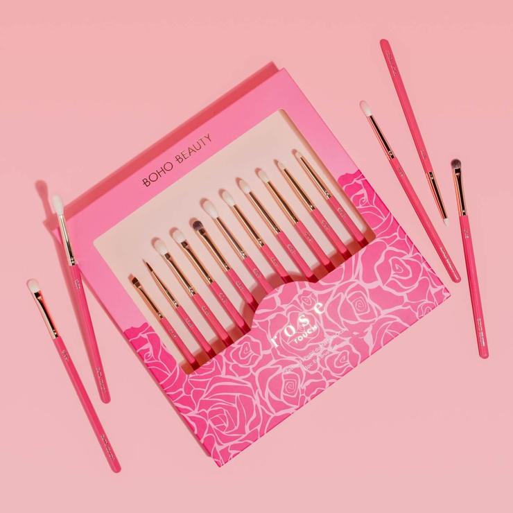 Rose Touch Zestaw 11 Pędzli do Makijażu Oczu